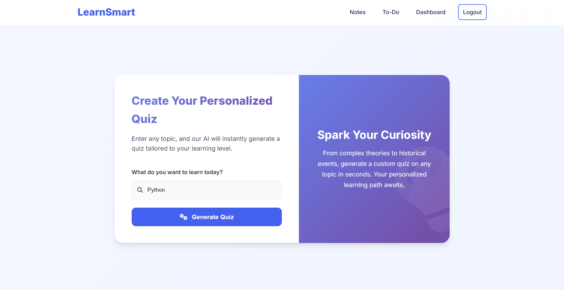 Quiz Generation UI