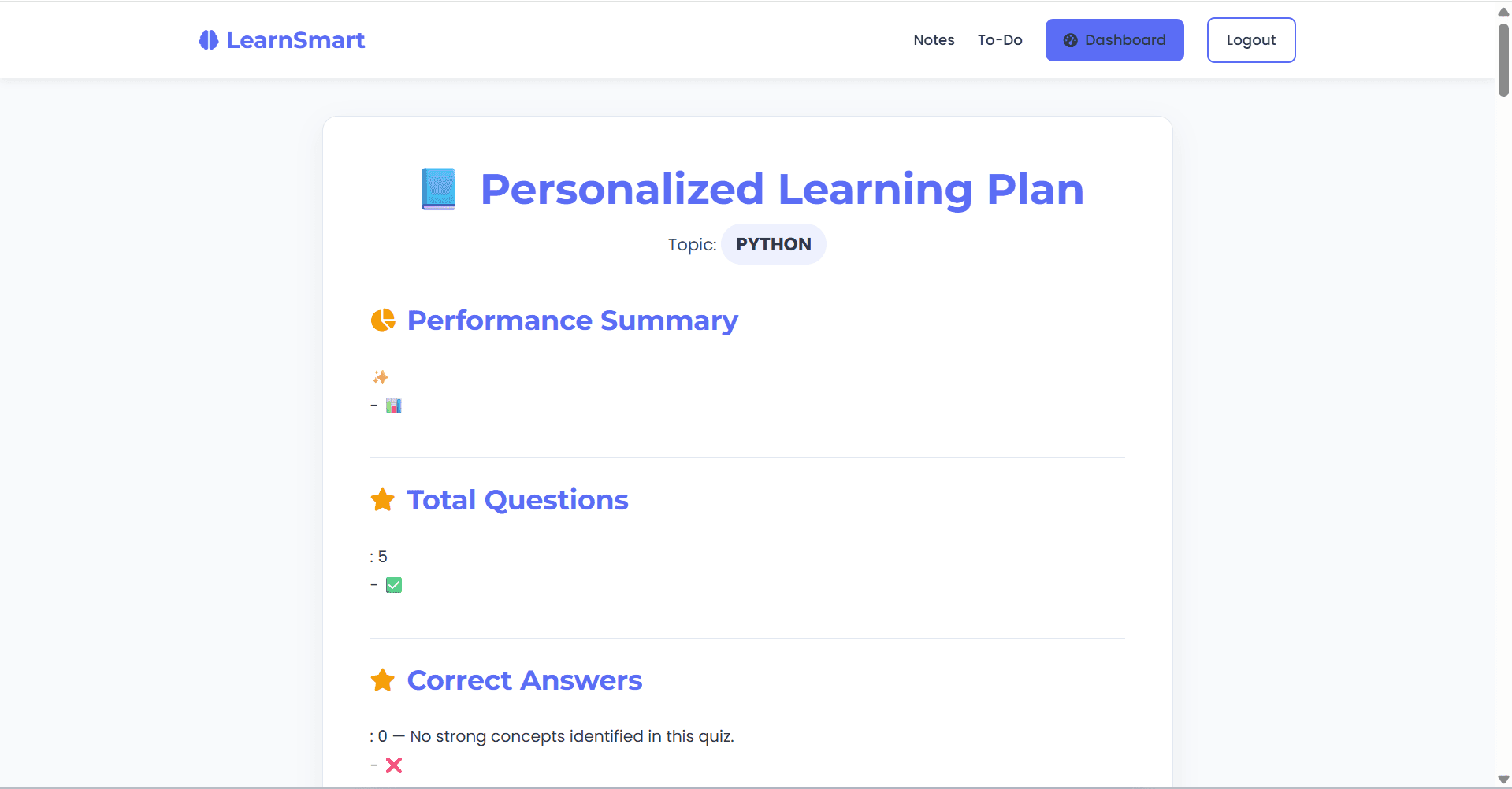 Personalized Learning Plan
